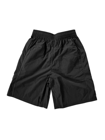 KROEN BLACK NYLON OVERLOCK SHORTS