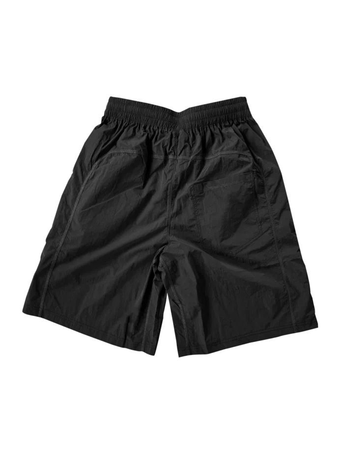 KROEN BLACK NYLON OVERLOCK SHORTS