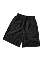 KROEN BLACK NYLON OVERLOCK SHORTS