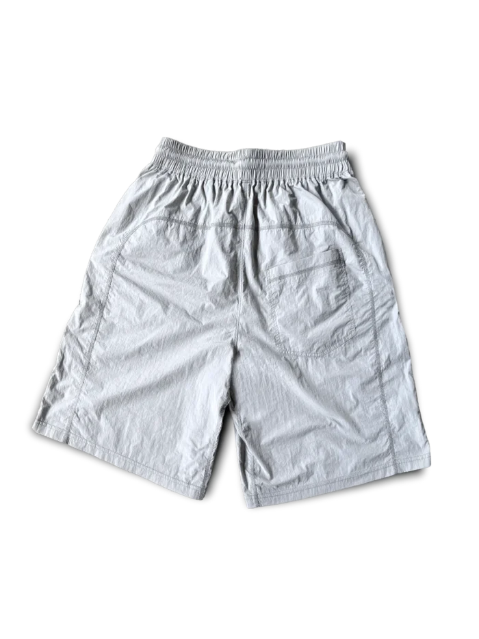 KROEN GREY NYLON OVERLOCK SHORTS