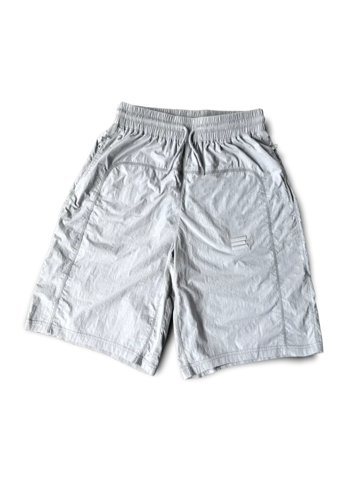 KROEN GREY NYLON OVERLOCK SHORTS